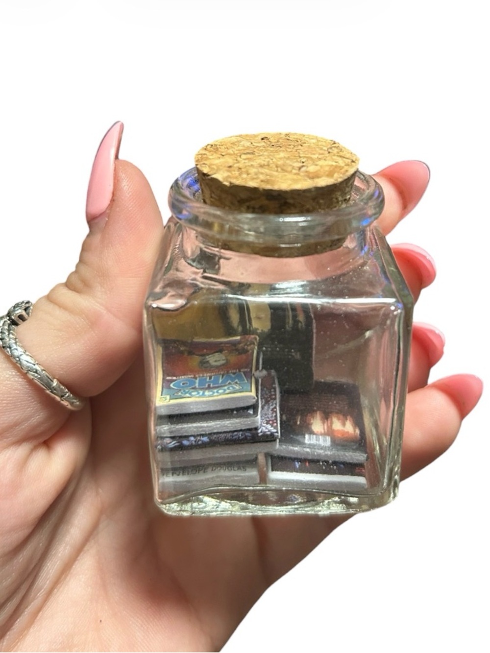 Handmade Mini Book Jar W Realistic Covers And Barcodes Decor Mini Library - Picture 2 of 4